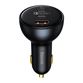 Mua Tẩu Sạc Nhanh Công Suất Cao 160W Baseus Multi-Port Fast Charge Car Tặng Kèm Cáp C to C 100W (Quick Charge 5) (Hàng chính hãng)
