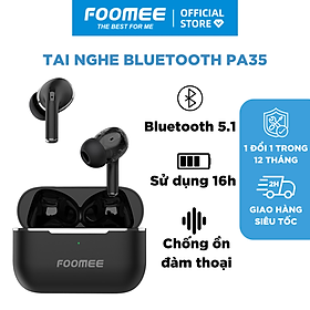 Mua Tai Nghe Bluetooth Không Dây TWS 5.1 FOOMEE PA35 - Trắng/Đen - Thời Gian Sử Dụng 40 giờ - Hàng Chính Hãng - Màu