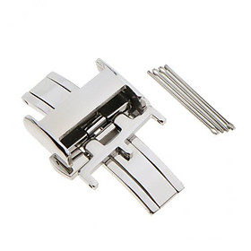 2X Stainless Steel Butterfly Deployment Buckle Spring Bar Watch Clasp 16mm