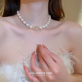 Dây Chuyền Ngọc trai nhân tạo mặt CD Sang trọng