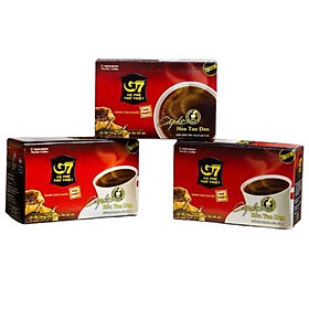 ( COMBO 3 HỘP) Cà phê G7 hòa tan đen Trung Nguyên( Không Đường Sữa) - Hộp 15 gói x 2gam