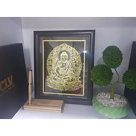 Tranh Phật Thích Ca ( KT 25x20x4cm)- Tranh Net Vàng để bàn