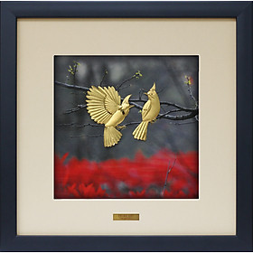 Mua Tranh Vàng 24K PRIMA ART Đôi Chim Sắc Màu - Kích thước 35 x 35cm - CGS-0693-01