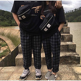 Quần baggy kẻ caro nam nữ unisex ống rộng dáng suông phong cách ulzzang SmileZ