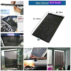 Mua Rèm che năng ô tô - cửa kính nhà cuộn tự động kèm miếng hít loại tốt kích thước 58x125cm hàng chất lượng cao