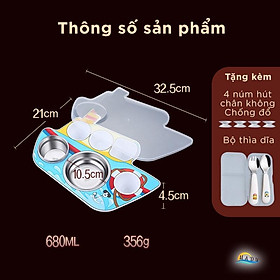 Mua Khay Ăn Dặm Cho Bé Chống Đổ Inox 304 Có Nắp Cao Cấp Đạt Chất Lượng Đức SSGP