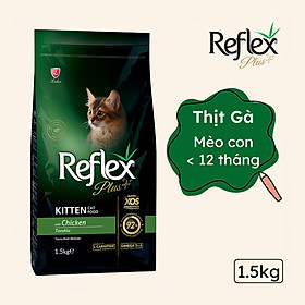 Thức ăn hạt cho mèo con vị thịt gà reflex plus kitten cat food chicken 1,5kg - yonapetshop