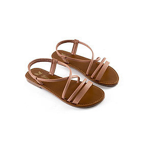 Sandal dây mảnh đế bằng 1 phân- hàng tiêu chuẩn VNXK với quai da mềm êm và bề mặt đế cao su họa tiết chống trơn trượt