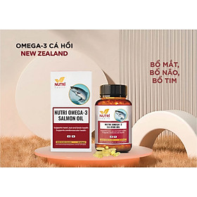 Viên Dầu Cá Hồi New Zealand Nutri Omega-3 Salmon Oil 60 Viên | Hỗ Trợ Sức Khỏe Mắt, Não, Tim - Nhập Khẩu Chính Hãng
