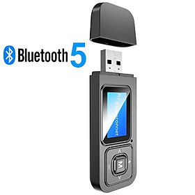 Bộ Thu Phát Bluetooth 5.0 Không Dây  Đa Năng Kèm Màn Hình LCD – Hàng Nhập Khẩu Usb Bluetooth 5.0 có màn hình hiển thị thu phát âm thanh HIFI Stereo cho tivi loa, âm ly laptop, PC