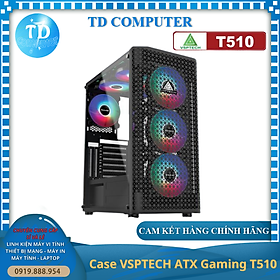 Mua Vỏ máy tính Case VSP T510  ĐEN  ~ không kèm FAN (ATX/Micro ATX)  - Hàng chính hãng TECH VISION phân phối