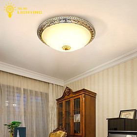 Đèn Ốp Trần Đồng OT001 kiểu dáng Tân Cổ Điển với 3 Kích thước, 3 chế độ màu ánh sáng và điều khiển thông minh từ xa Cho Phòng khách, Phòng Ngủ, Phòng ăn, Ban công
