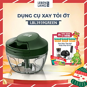 Dụng cụ xay tỏi ớt, thực phẩm Lebenlang LBL3939 lưỡi xay inox sắc bén, dây rút tiện lợi - hàng chính hãng