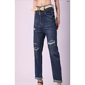 Quần Jeans rách gối Hàn Quốc -J25 - Xanh Jeans