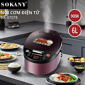 Nồi cơm điện đa năng SOKANY SK-07078 dung tích lớn 6L, bảo quản nhiệt thông minh, nấu cơm, hầm, hấp, tiện lợi mọi lúc mọi nơi - HÀNG CHÍNH HÃNG - DELIYA