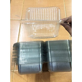 Mua 100 hộp H52 cao 10cmx9cm hộp nhựa đựng bánh có nắp đựng bánh kem nhựa pet trong hộp đựng bánh su hộp vuông bánh