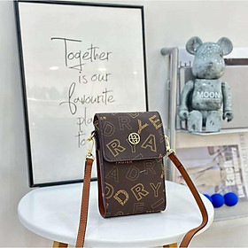 Túi nữ đựng điện thoại kèm dây đeo chéo da PU dập vân nổi họa tiết monogram thời trang vintage 1265