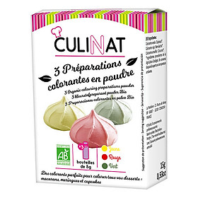 Bột màu xanh đỏ vàng hữu cơ Culinat 3x5g