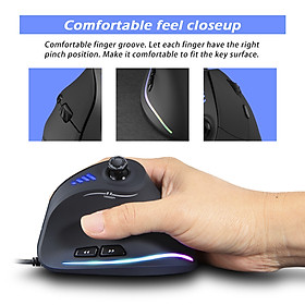 Chuột Chơi Game Có Dây Dạng Đứng 11 Nút Ánh Sáng Laze RGB Zelotes C-18 - Đen (10000DPI) (128GB)