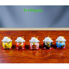 Mua Mèo thần tài may mắn maneki neko chất liệu gốm sứ cao cấp - 5 màu sắc mang ý nghĩa phong thủy năm 2023  vivingon