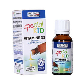 SPECIAL KID VITAMINE D3 - Siro nhỏ giọt Bổ sung Vitamin D3, hương hoa hướng dương tự nhiên - dành cho trẻ sơ sinh và trẻ nhỏ - Nhập khẩu Pháp (20ml)