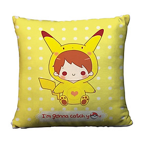 Gối vuông Cậu bé Pikachu - GVCP029