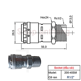 Mua Khớp nối nhanh khí nén một chạm 200-SM  Nitto - Nhật Bản