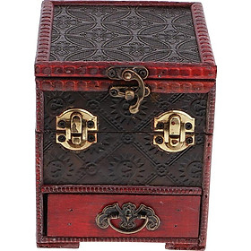 Phép Lạ Chiếu Vintage Trang Sức Gỗ Hộp Lưu Trữ Kho Báu Nhà Tổ Chức Quà Tặng Hộp 14X12 Cm