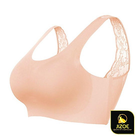 Áo bra nữ su đúc liển mảnh không đường may Ren hoa văn khoét lưng quai mảnh cao cấp xuất Nhật JIZOE ALT45