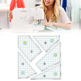 5X Acrylic Quilting Template Set Sewing Machine Ruler DIY Hand Patchwork Quilting Ruler Quilt Templates Cutting Ruler Templates for Quilting Cutting