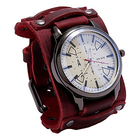 Men's Leather Strap Watch Wristband Punk Jewelry Valentine'S Day Gift Durable