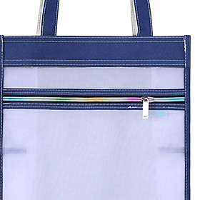 Mesh Handbag Lightweight Clear Collapsible Stationery with Side Pockets