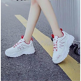 Giày thể thao sneaker nữ viền sóng 2 màu đơn giản