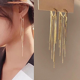 Earrings nữ đeo tai tua rua kim loại cao cấp