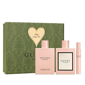 Hình ảnh Bộ Nước Hoa Nữ Gucci Bloom EDP Gift Set 3pcs (100ml + mini 10ml + Body Lotion 100ml)