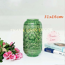 Mua Lọ hoa gốm sứ Bát Tràng cỡ vừa - Bình hoa trang trí để bàn cao 30 cm - Loại 1