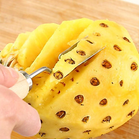 Dụng Cụ Cắt Mắt Thơm, Dứa Hình Chữ V Cán Gỗ Tiện Lợi
