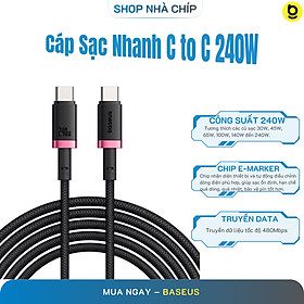 Mua Cáp Sạc Nhanh C to C Baseus Dura Series 240W (48V/5A  480Mbps)- Hàng Chính Hãng