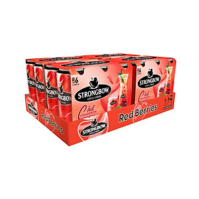 Thùng 24 Lon Nước Táo Lên Men Strongbow Vị Dâu Đỏ 320ml/lon