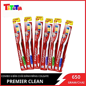 Combo 6 cây bàn chải đánh răng Colgate Premier Clean chải sạch tận kẽ răng