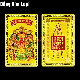 Thẻ Kim Bài Ngũ lộ thần tài mạ vàng [BẰNG KIM LOẠI] tài lộc bình an may mắn - Đã Khai Quang - NELI - RƯỚC LỘC XUÂN