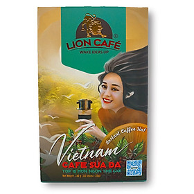 Cà phê Gu Sữa Đá Việt Nam Lion Cafe  hộp 10 que