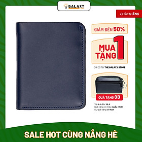 Ví Nam Bóp Nam Da Bò Thật Có Khe SIM Galaxy Store GVN06 (Xanh Navy)