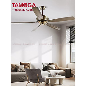 Mua Quạt trần lá sắt không đèn TAMOGA 4510 động cơ 6 số + Tặng kèm điều khiển từ xa Hàng chính hãng