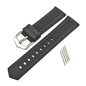 Soft Sturdy Rubber Surface Non-slip Back Waterproof Washable Silicone 19mm/21mm/24mm Strap Band