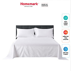 Ga trải giường khách sạn HANVICO by Homemark chất liệu cotton cao cấp dày dặn màu trắng chuẩn 5 sao