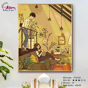 Mua Tranh tô màu theo số tình yêu tuổi trẻ TY4183