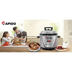 Nồi áp suất điện đa năng Rapido RPC900-D - 5 lít - Hàng chính hãng
