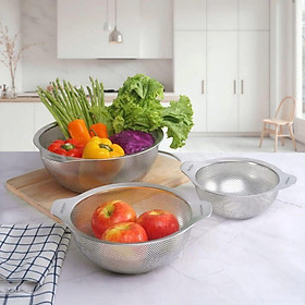 Mua SET 3 RỔ INOX CÓ TAY CẦM GKÖCH MYDH0305 (kích thước 16cm  20cm & 24cm) hàng chính hãng