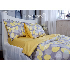 Bộ Drap Cotton Satin HQ Lemon phối vàng nghệ